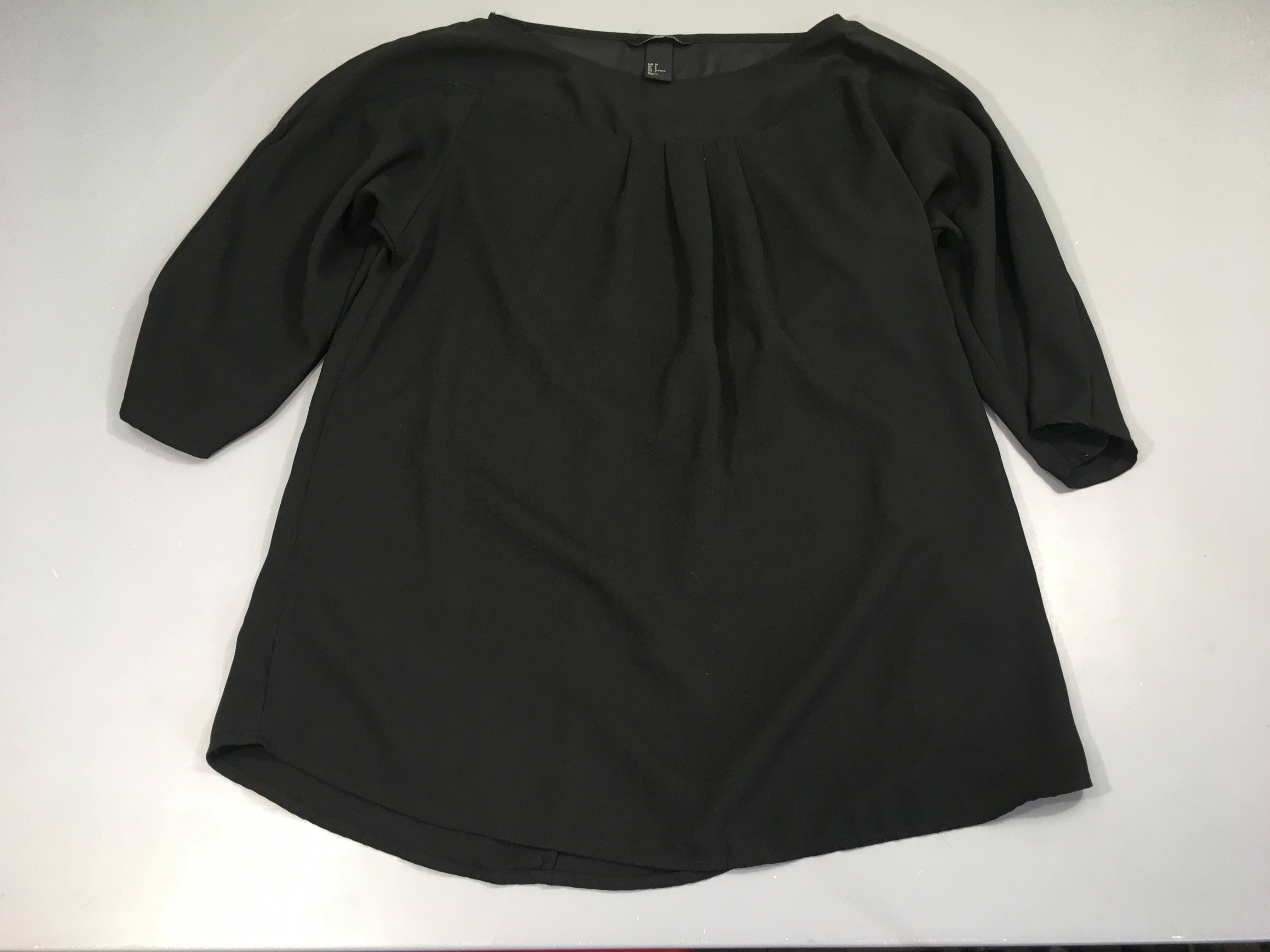 Blouse manches 3/4 voile noir