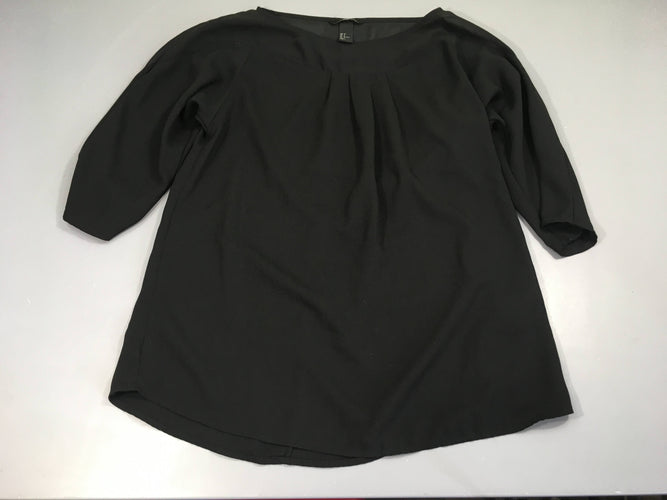 Blouse manches 3/4 voile noir, moins cher chez Petit Kiwi