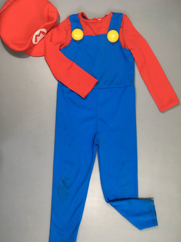 Déguisement Super Mario avec casquette-Salopette à rafraichir et un peu érailler, moins cher chez Petit Kiwi