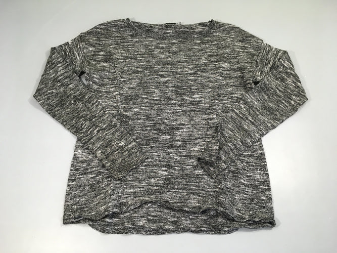 Pull très fin noir chiné blanc, moins cher chez Petit Kiwi