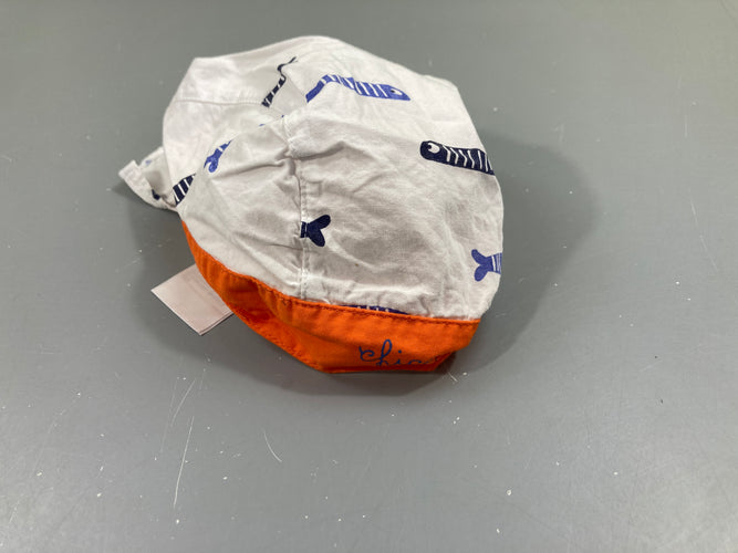 Chapeau bandana blanc-orange Poissons, moins cher chez Petit Kiwi