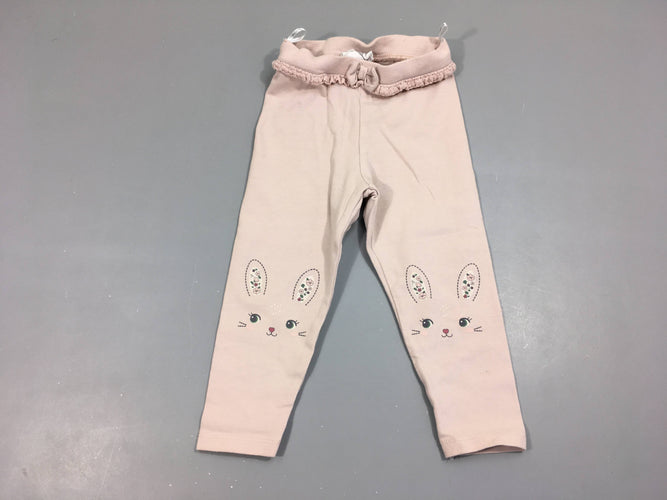 Pantalon jersey rose lapins, moins cher chez Petit Kiwi