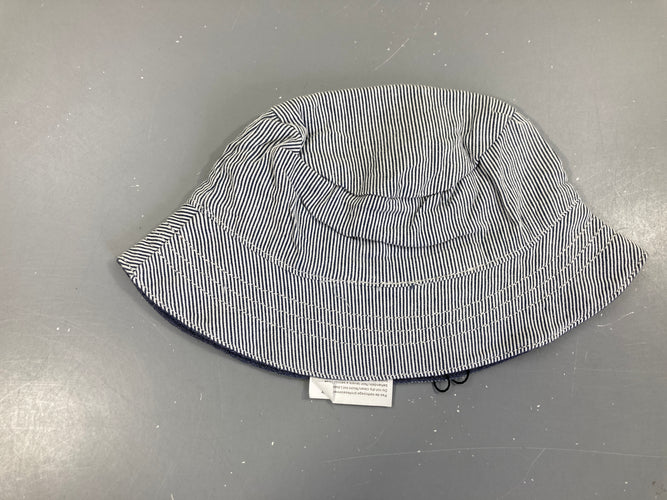 Chapeau ligné gris-bleu Cadet Rousselle, moins cher chez Petit Kiwi