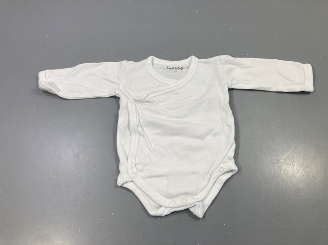 Body m.l blanc uni cache-coeur, moins cher chez Petit Kiwi