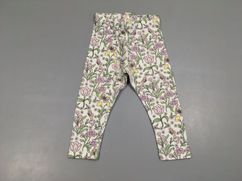 Legging blanc fleurs
