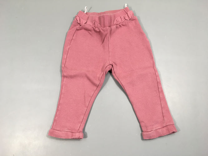 Pantalon training molleton rose froufrous, bouloché, moins cher chez Petit Kiwi