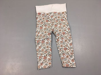 Pantalon molleton blanc fleurs