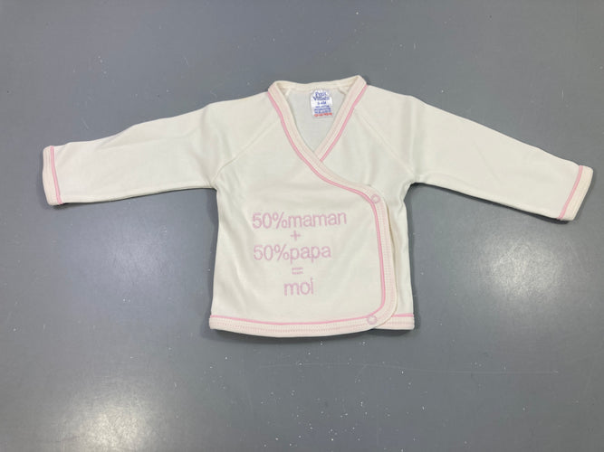 T-shirt m.l écru 50% maman 50% papa, moins cher chez Petit Kiwi