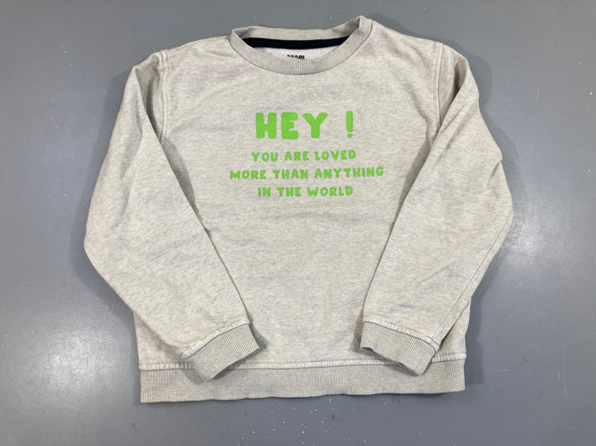 Sweat beige HEY!, moins cher chez Petit Kiwi