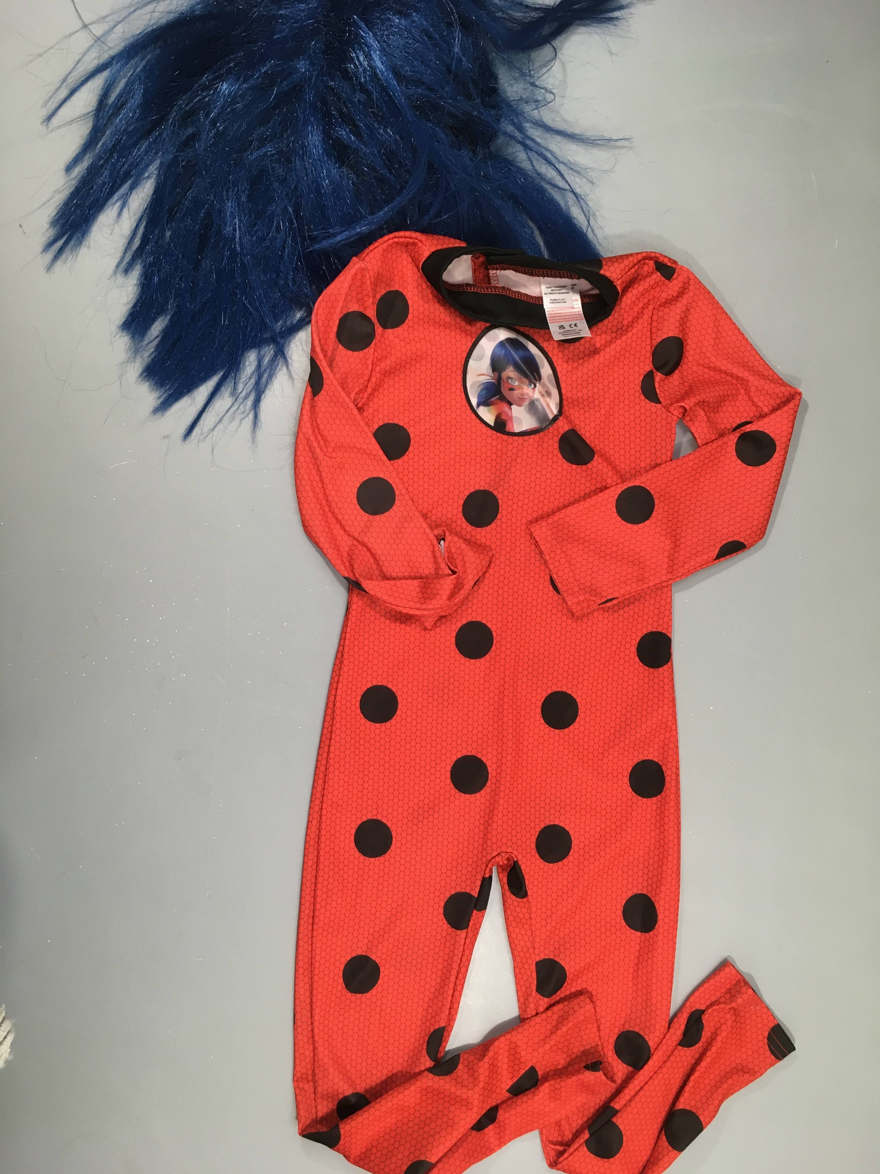 Déguisement Ladybug avec perruque (fort décoiffée)