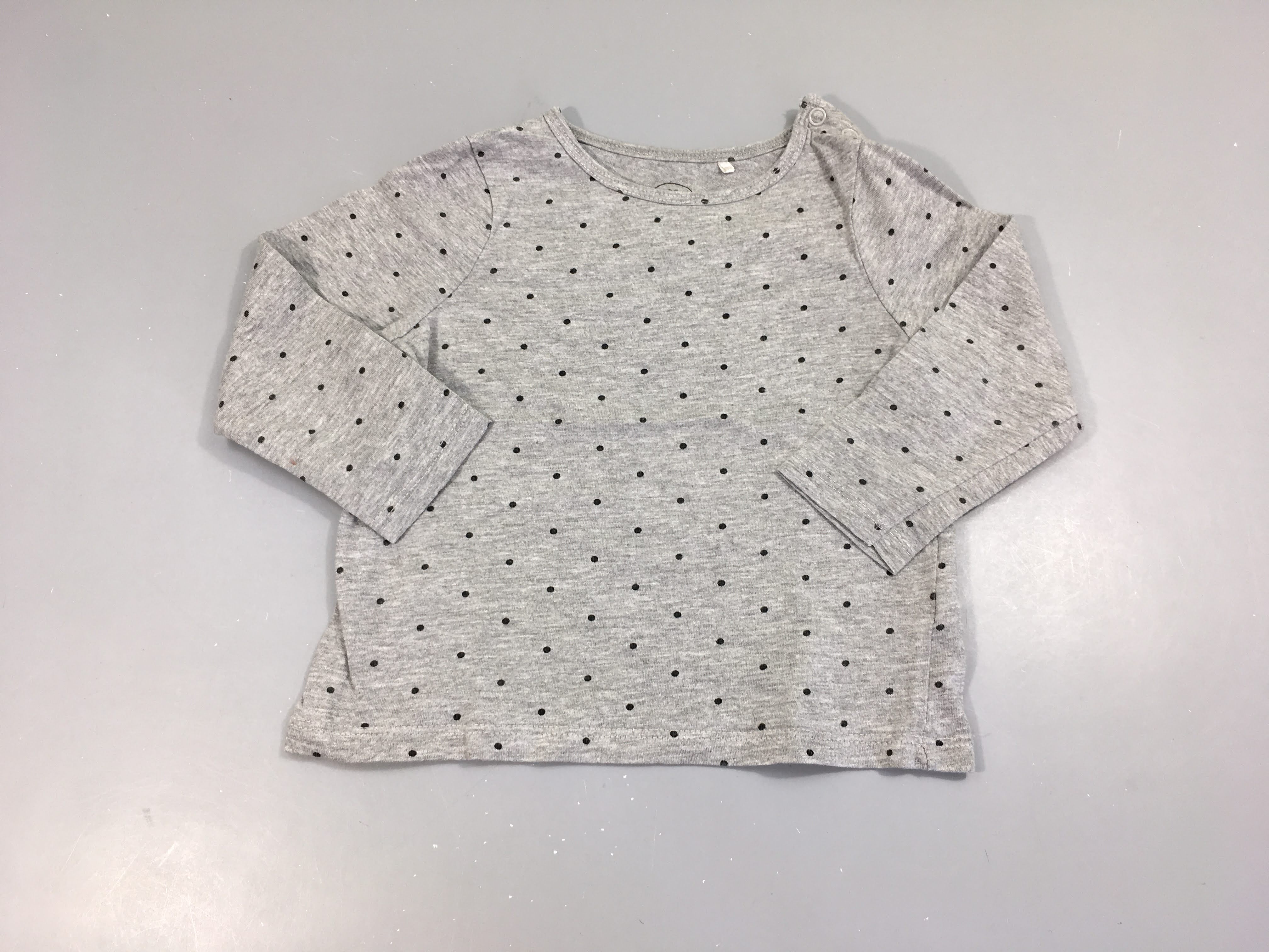 T-shirt m.l gris pois noir