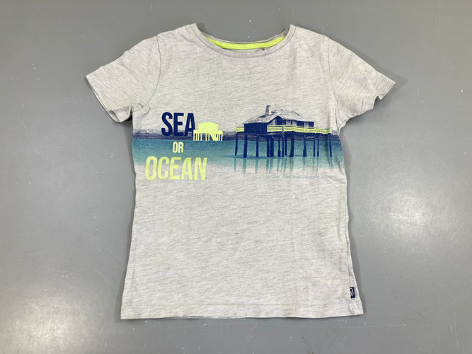 T-shirt m.c gris chiné Sea, moins cher chez Petit Kiwi