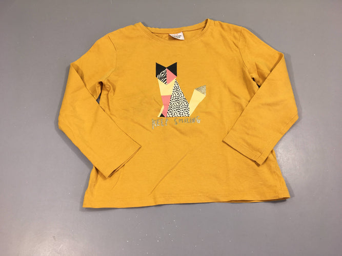 T-shirt m.l jaune félin géométrique, moins cher chez Petit Kiwi