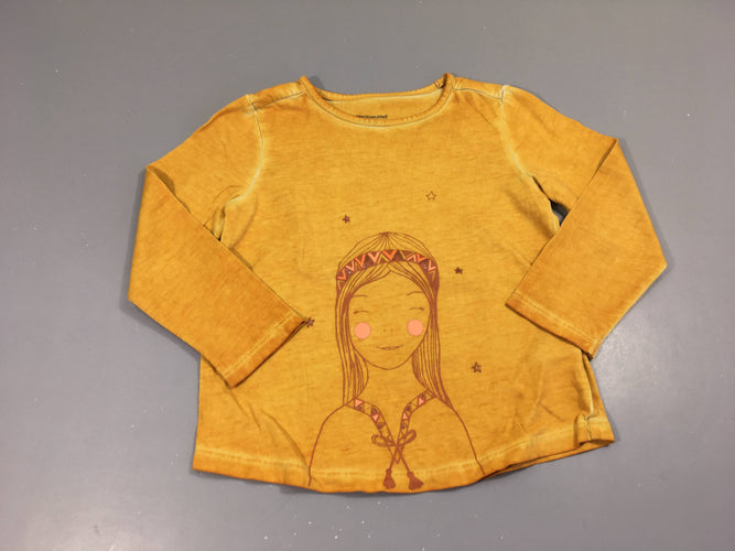 T-shirt m.l jaune effet tache fille, moins cher chez Petit Kiwi
