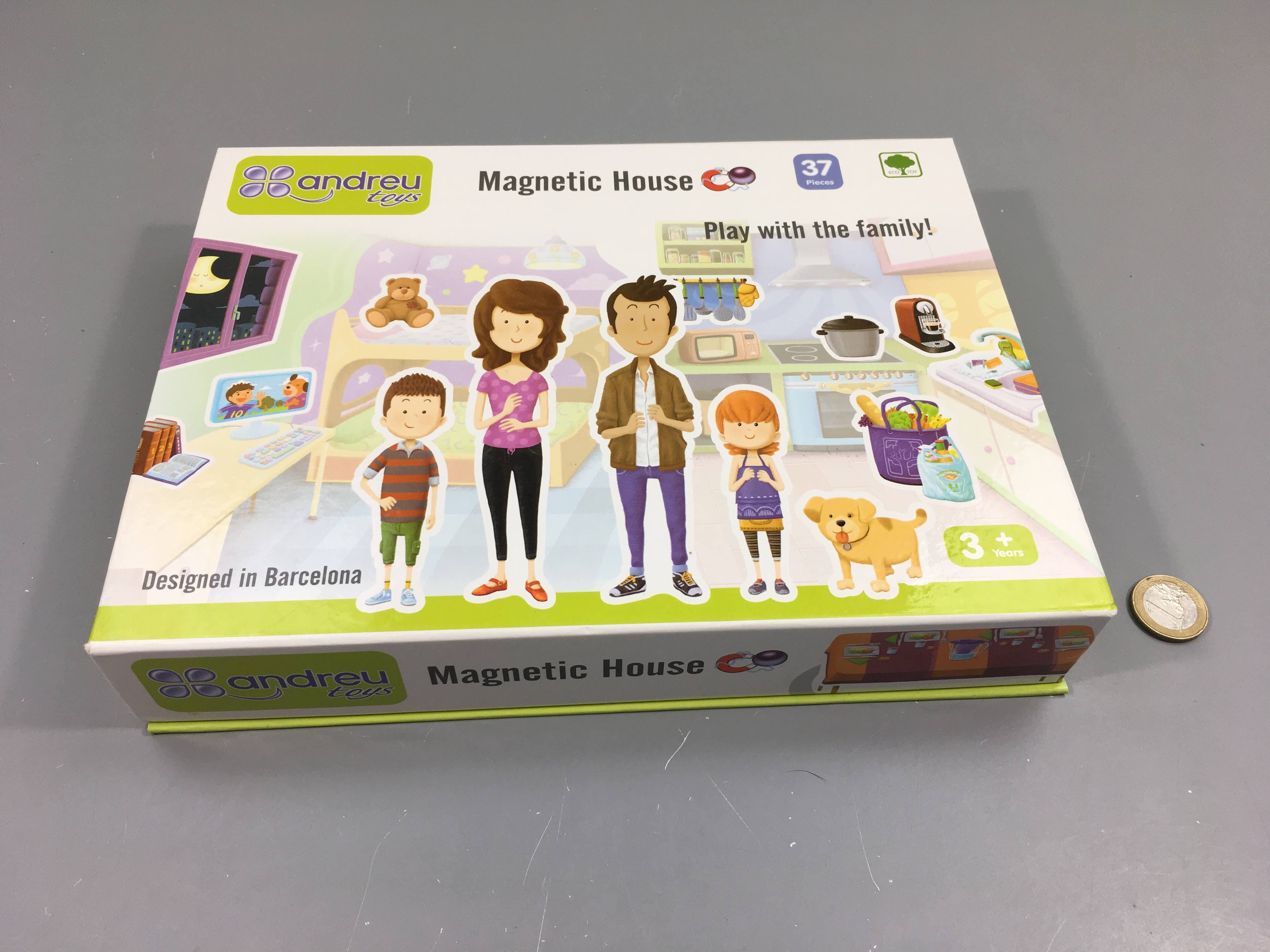 Maison magnétique, 1 aimant un peu plié, 3+