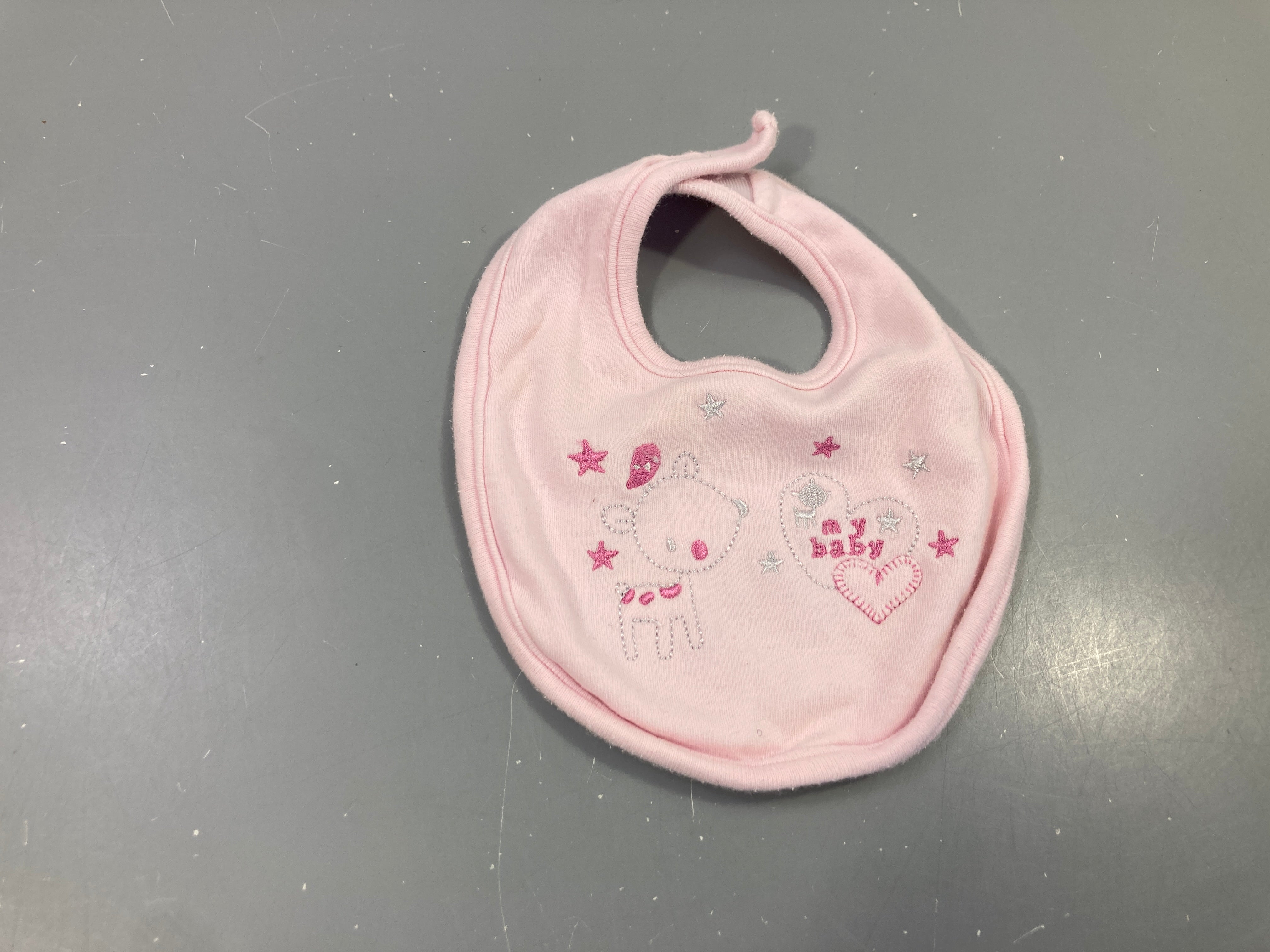 Bavoir jersey rose brodé my baby