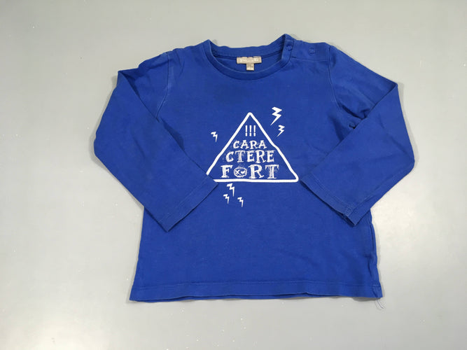 T-shirt m.l bleu foncé triangle fort, moins cher chez Petit Kiwi