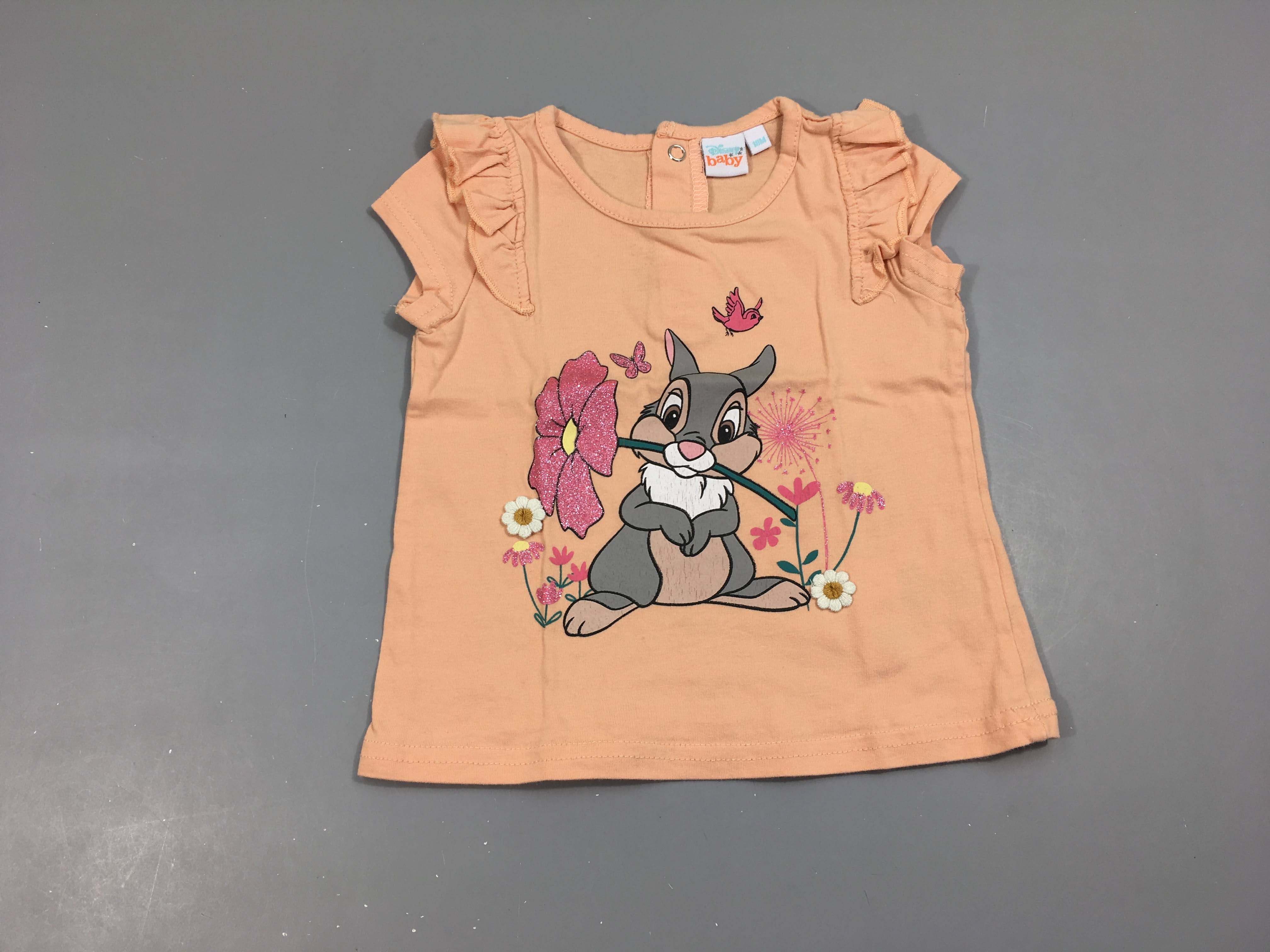T-shirt m.c saumon Bambi froufrous