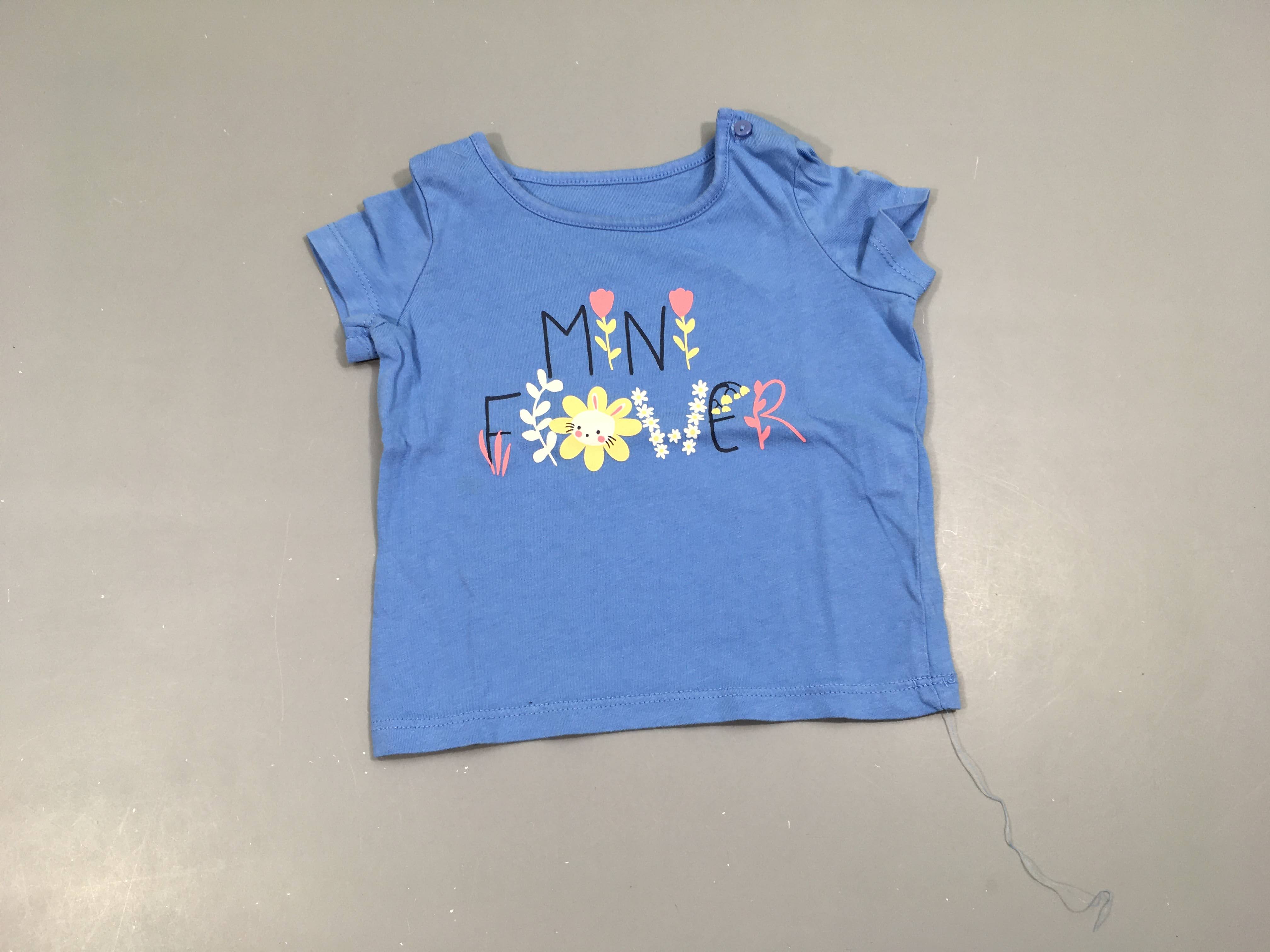 T-shirt m.c bleu fleurs