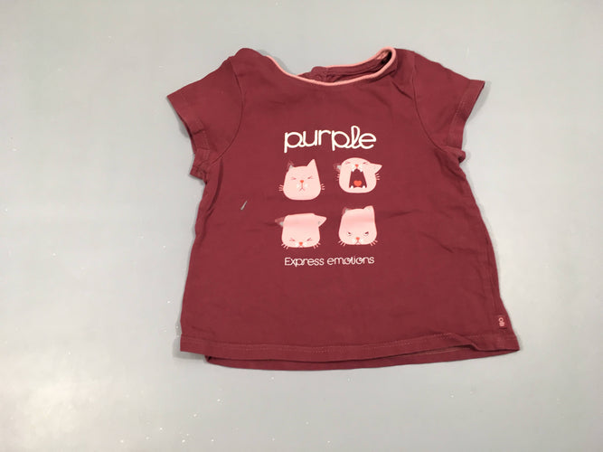 T-shirt m.c bordaux purple, moins cher chez Petit Kiwi