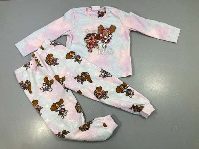 Pyjama 2pcs polaire rose bleu dégradé, Pat'patrouille, moins cher chez Petit Kiwi