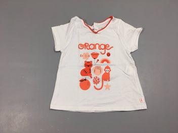 T-shirt m.c blanc/orange orange