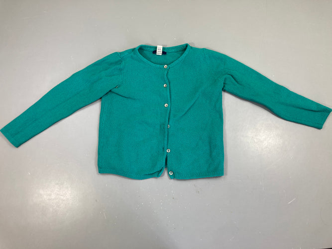 Gilet turquoise texturé, moins cher chez Petit Kiwi