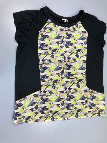 Tunique m.c motifs géométriques vert/beige/noir, moins cher chez Petit Kiwi