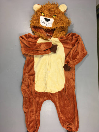 Déguisement combinaison velours lion brun/orange, moins cher chez Petit Kiwi