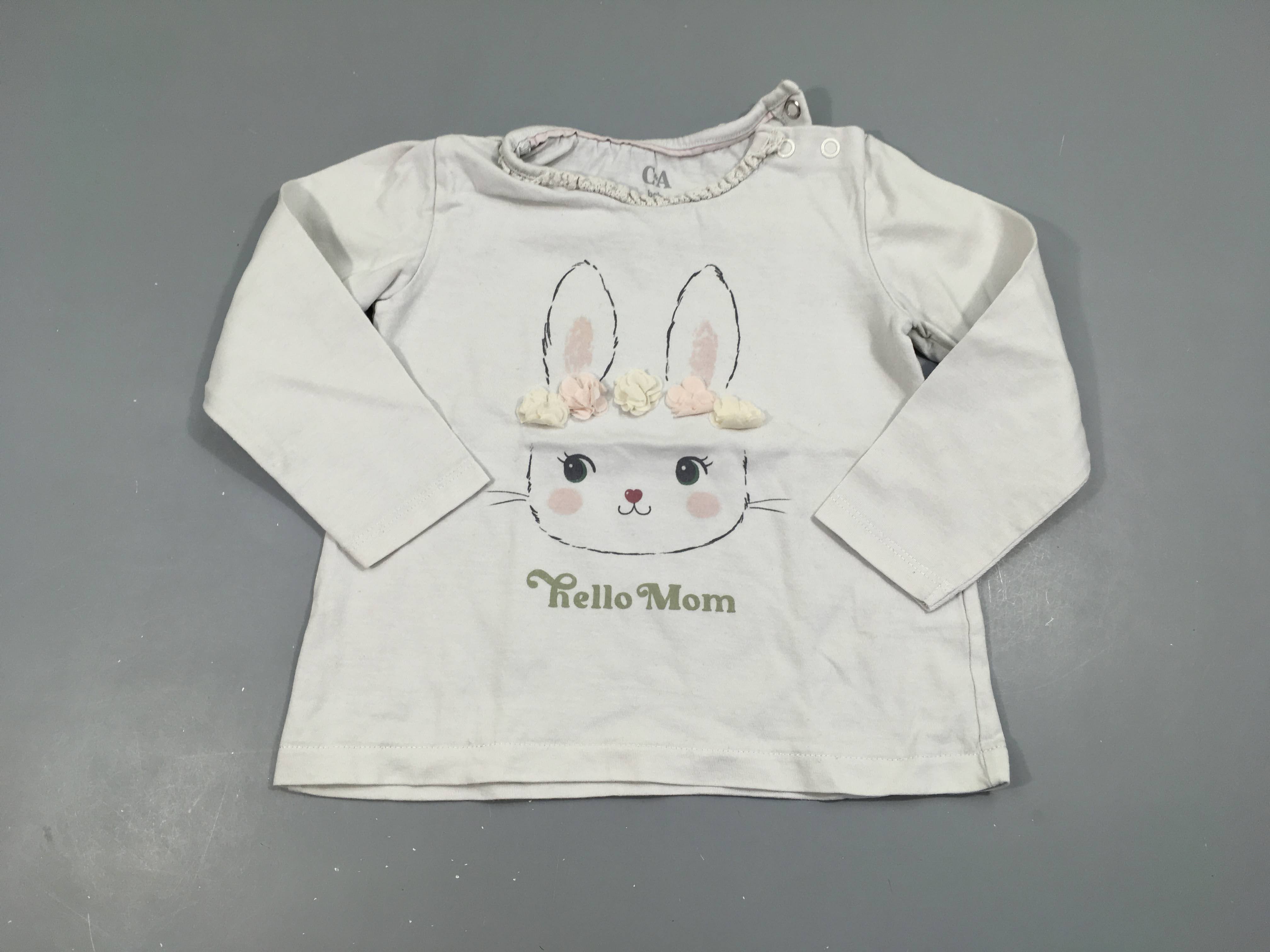 T-shirt m.l parme clair lapin col