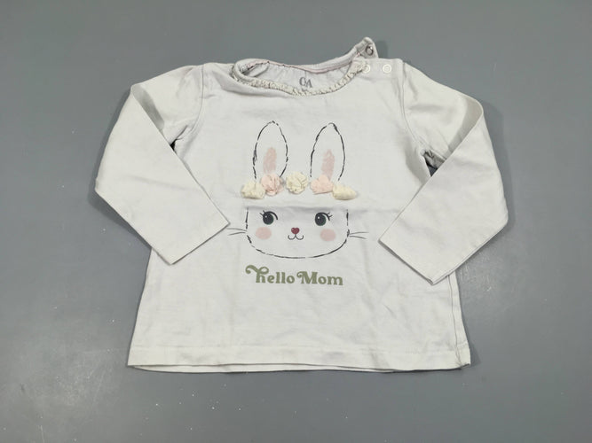 T-shirt m.l parme clair lapin col, moins cher chez Petit Kiwi