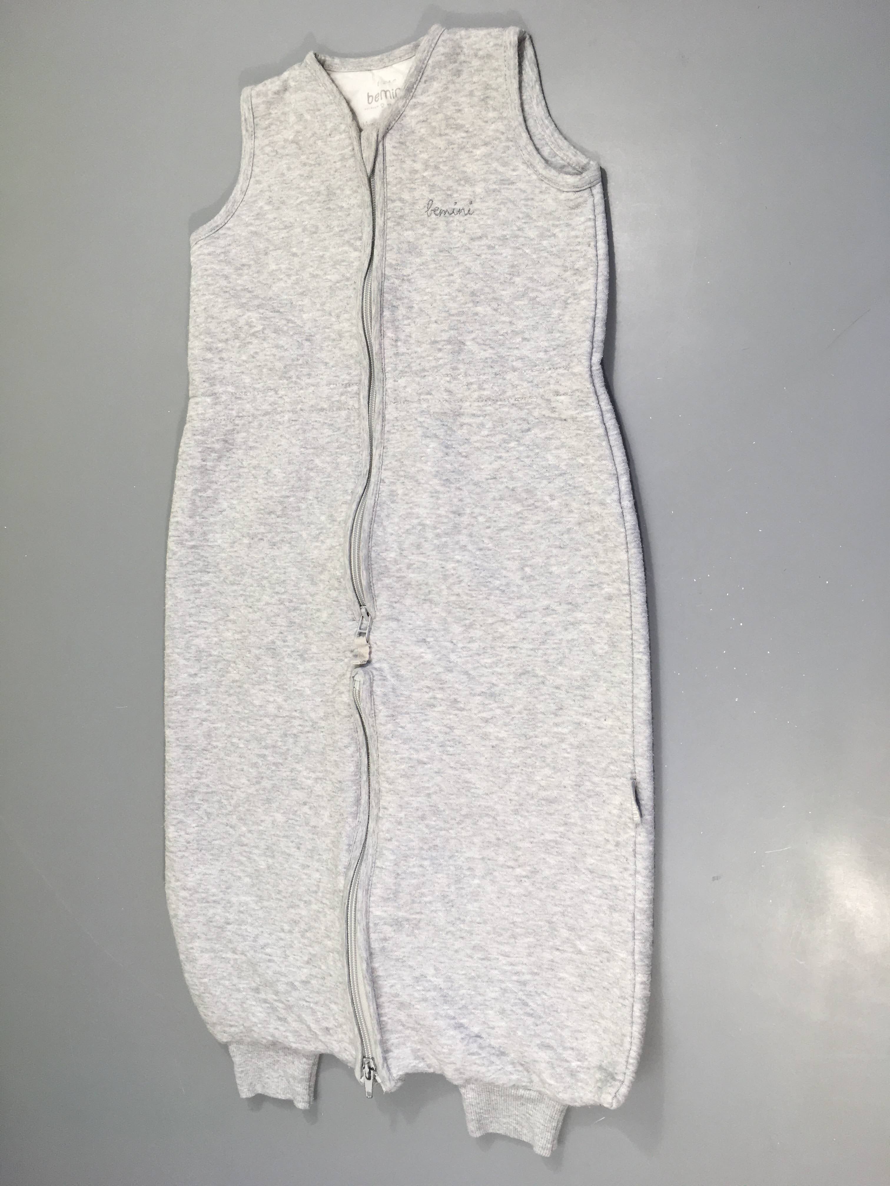 Sac de couchage s.m ouatiné gris chiné, 6-24m, bouloché