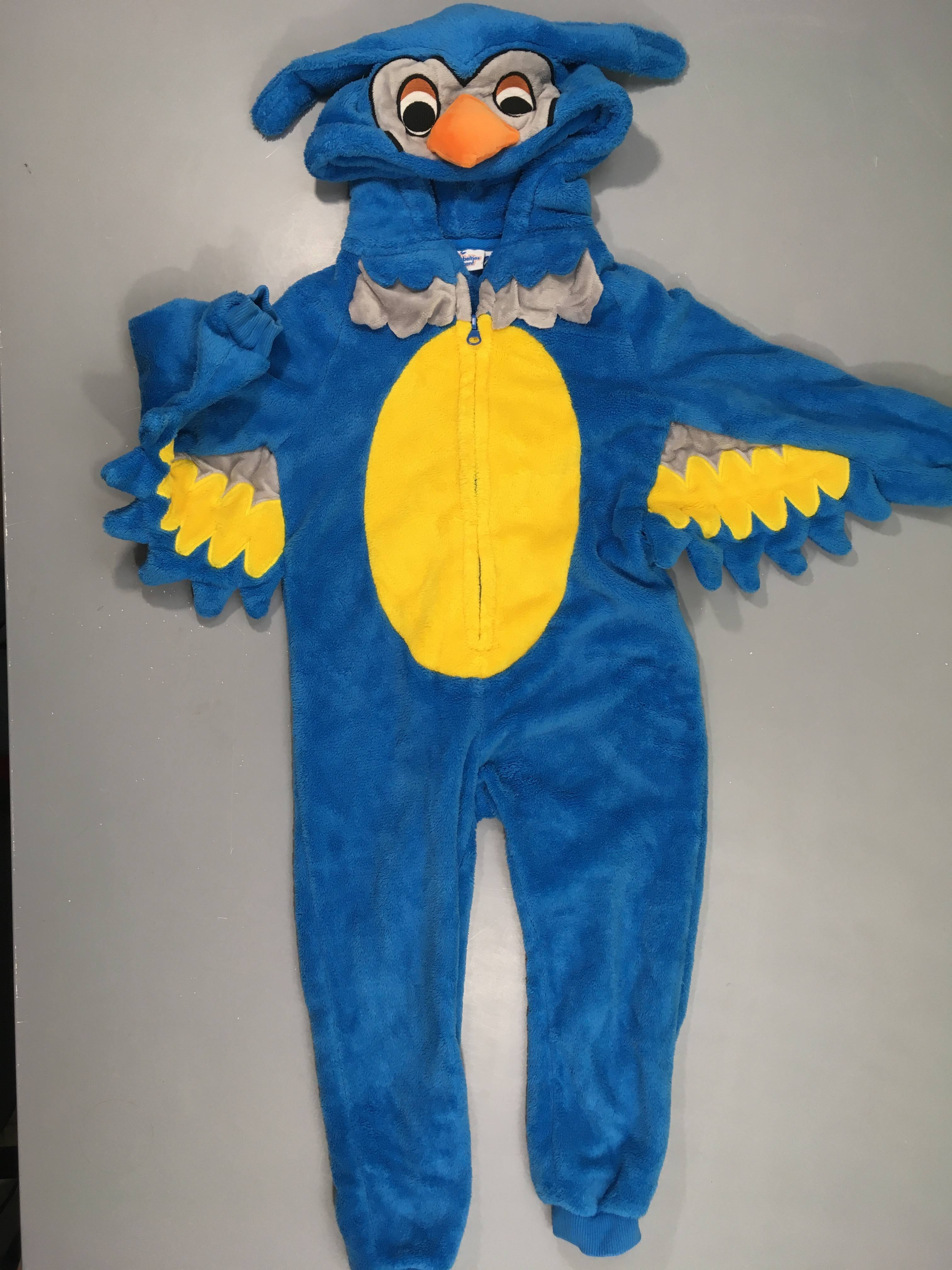 Combinaison velours bleu perroquet à capuche