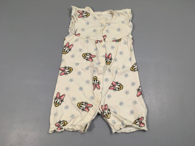 Combishort jersey blanc Daisy, bouloché, moins cher chez Petit Kiwi
