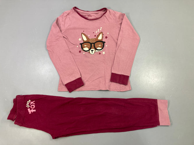 Pyjama 2pcs jersey vieux rose  renard, Sleepy Times, moins cher chez Petit Kiwi