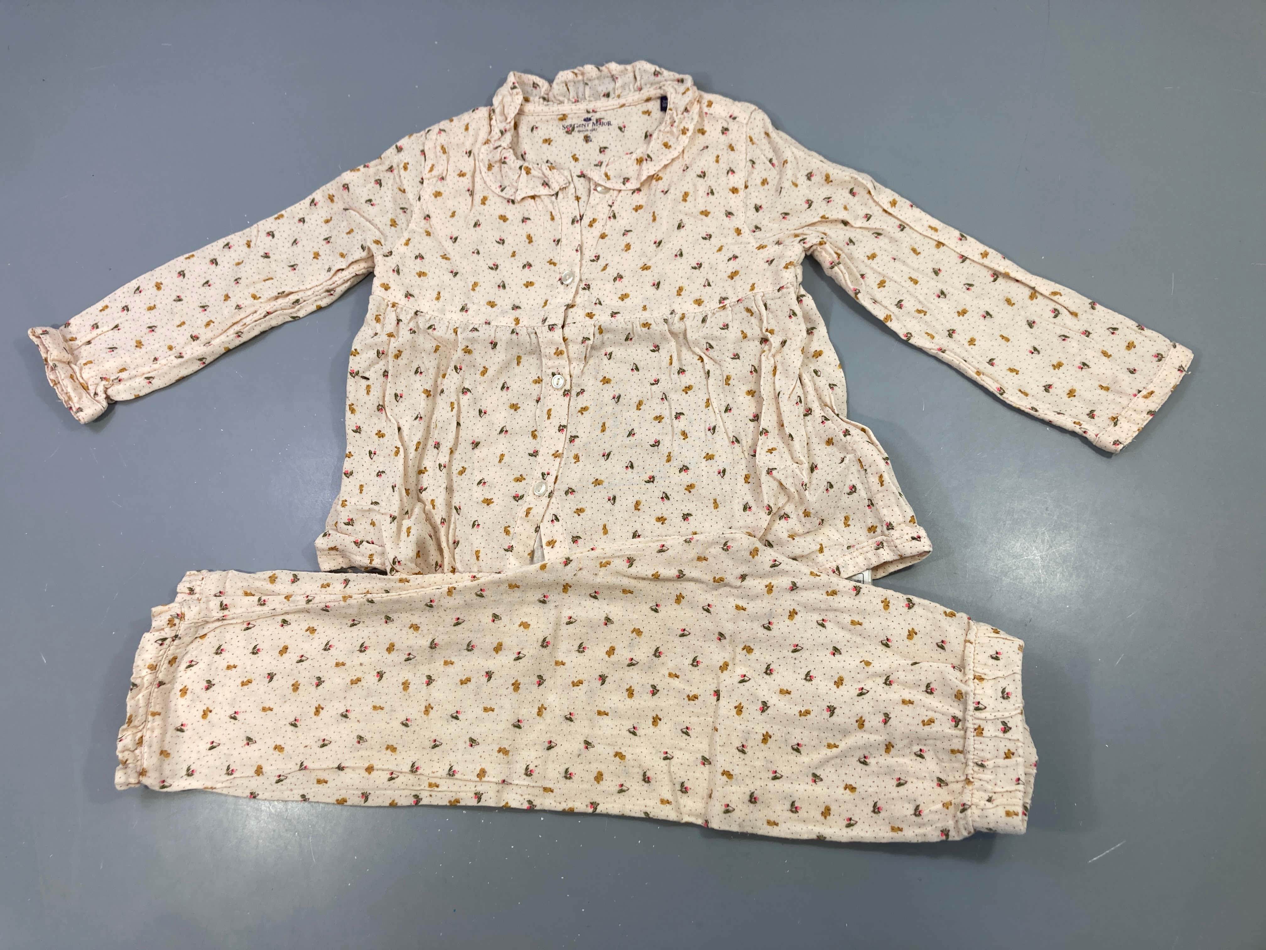 Pyjama 2pcs coton rose  fleuri