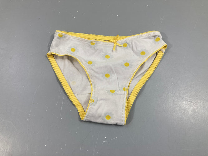 Culotte blanc fleursjaunes, moins cher chez Petit Kiwi