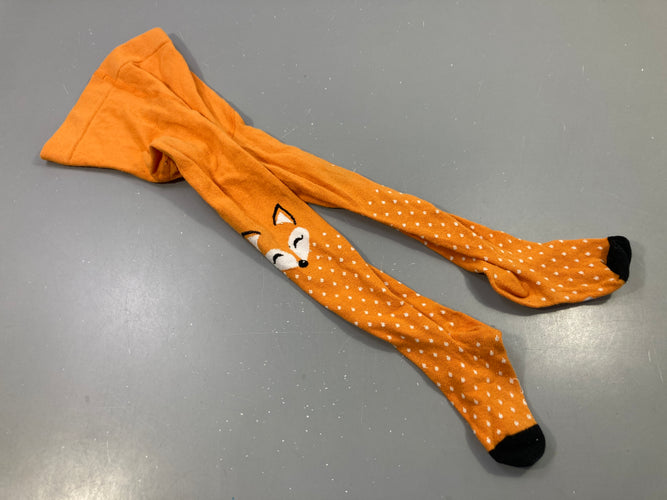 Collant orange pois renard, moins cher chez Petit Kiwi