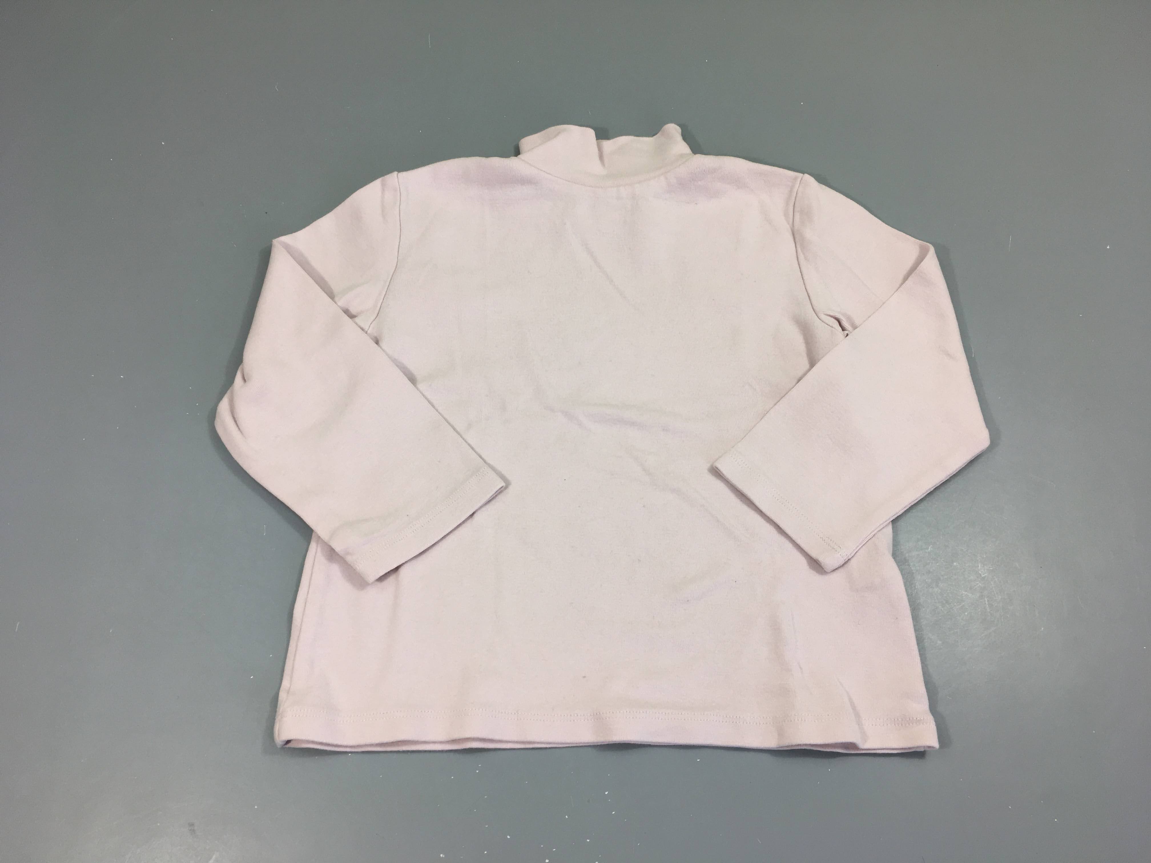 T-shirt col roulé rose