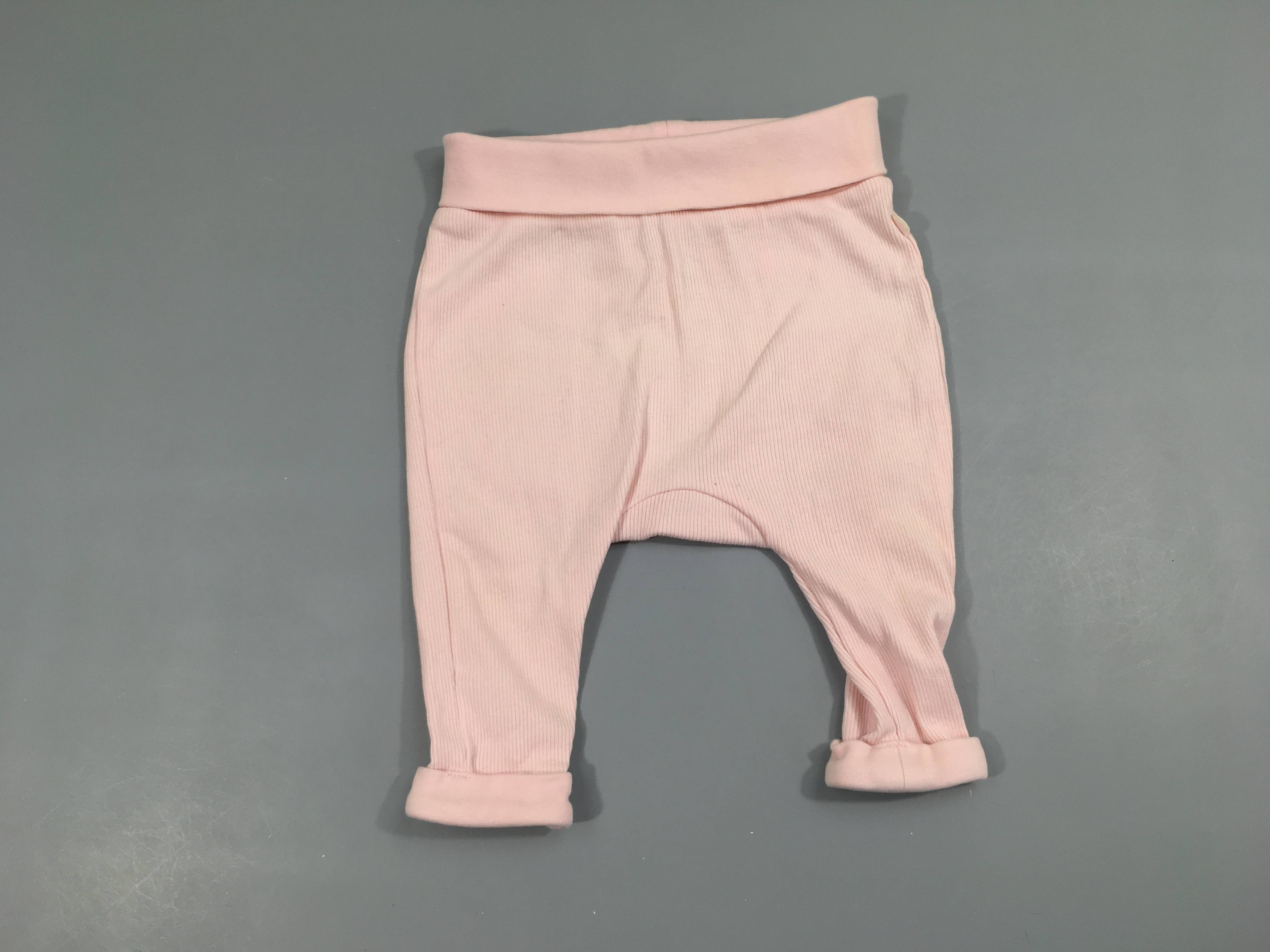 Pantalon molleton côtes rose