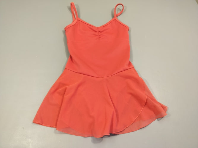 Maillot de danse corail, pas de taille indiquée, estimée 10a, moins cher chez Petit Kiwi