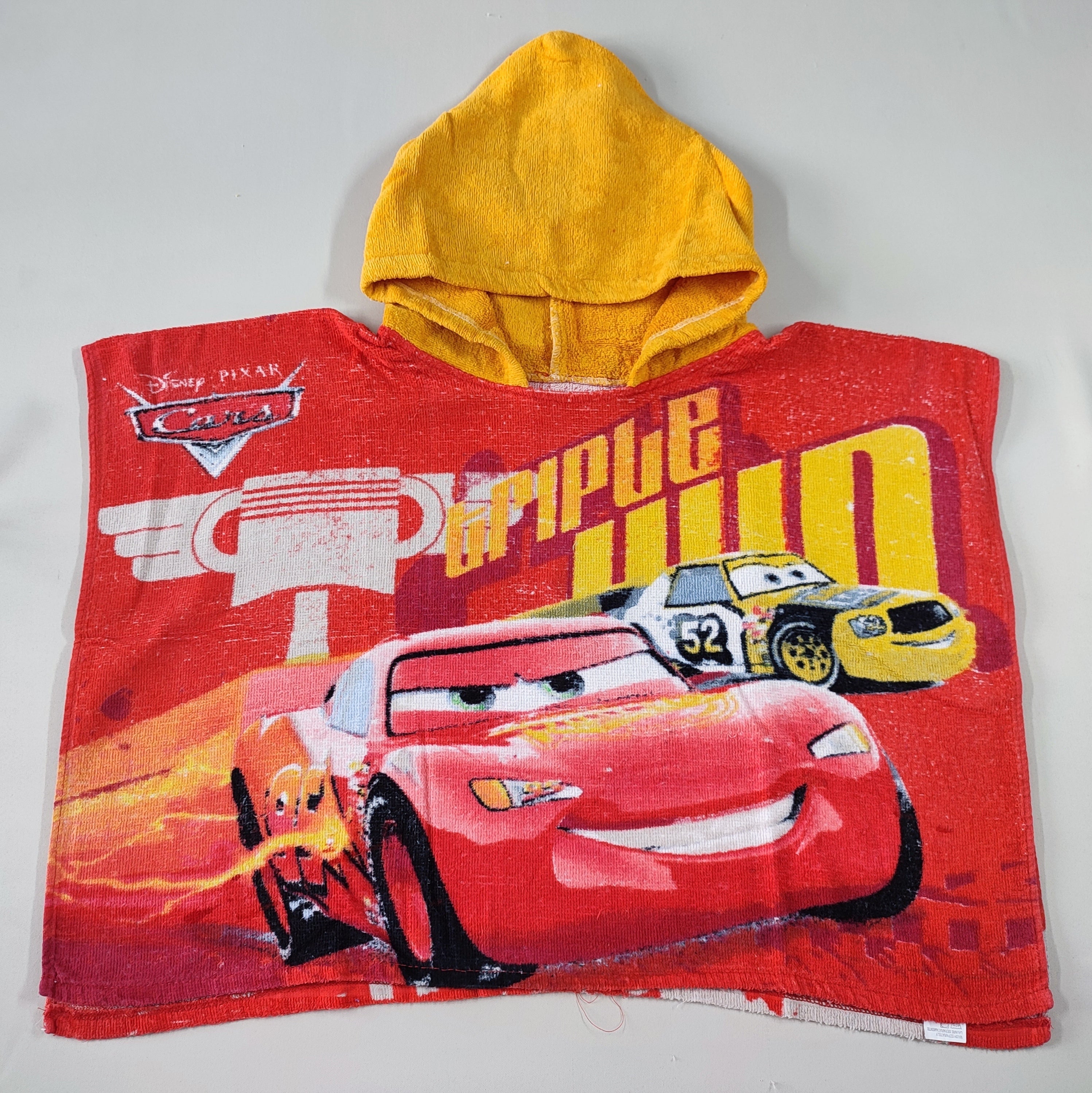 Poncho de bain capuche orange Cars