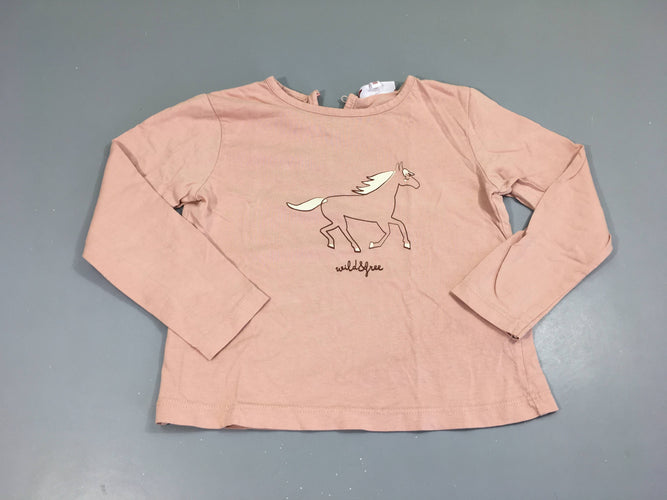 T-shirt m.l rose flammé cheval, moins cher chez Petit Kiwi