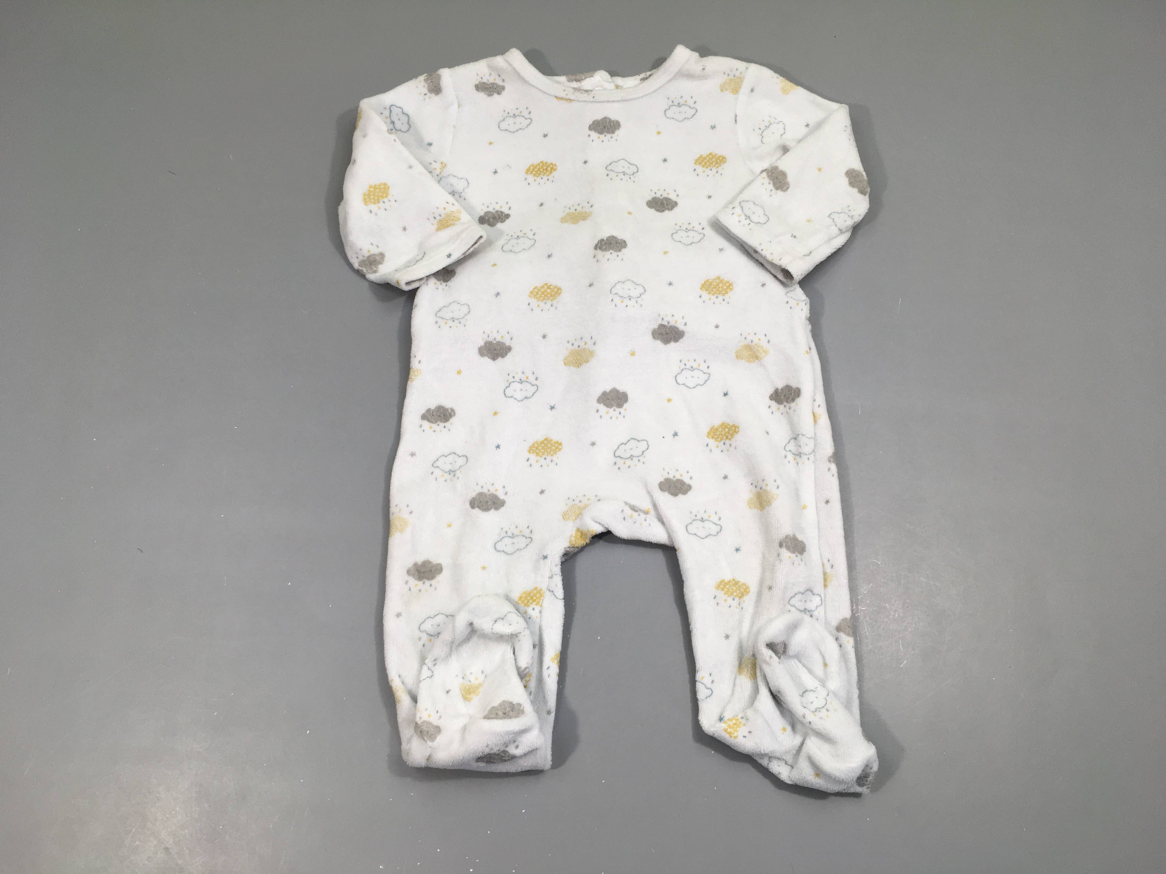 Pyjama velours blanc nuages