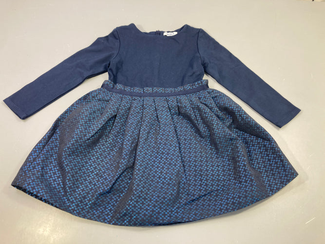 Robe m.l bi-mat bleu marine jupe irisés, moins cher chez Petit Kiwi