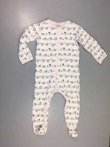 Pyjama jersey blanc/rose pandas, moins cher chez Petit Kiwi