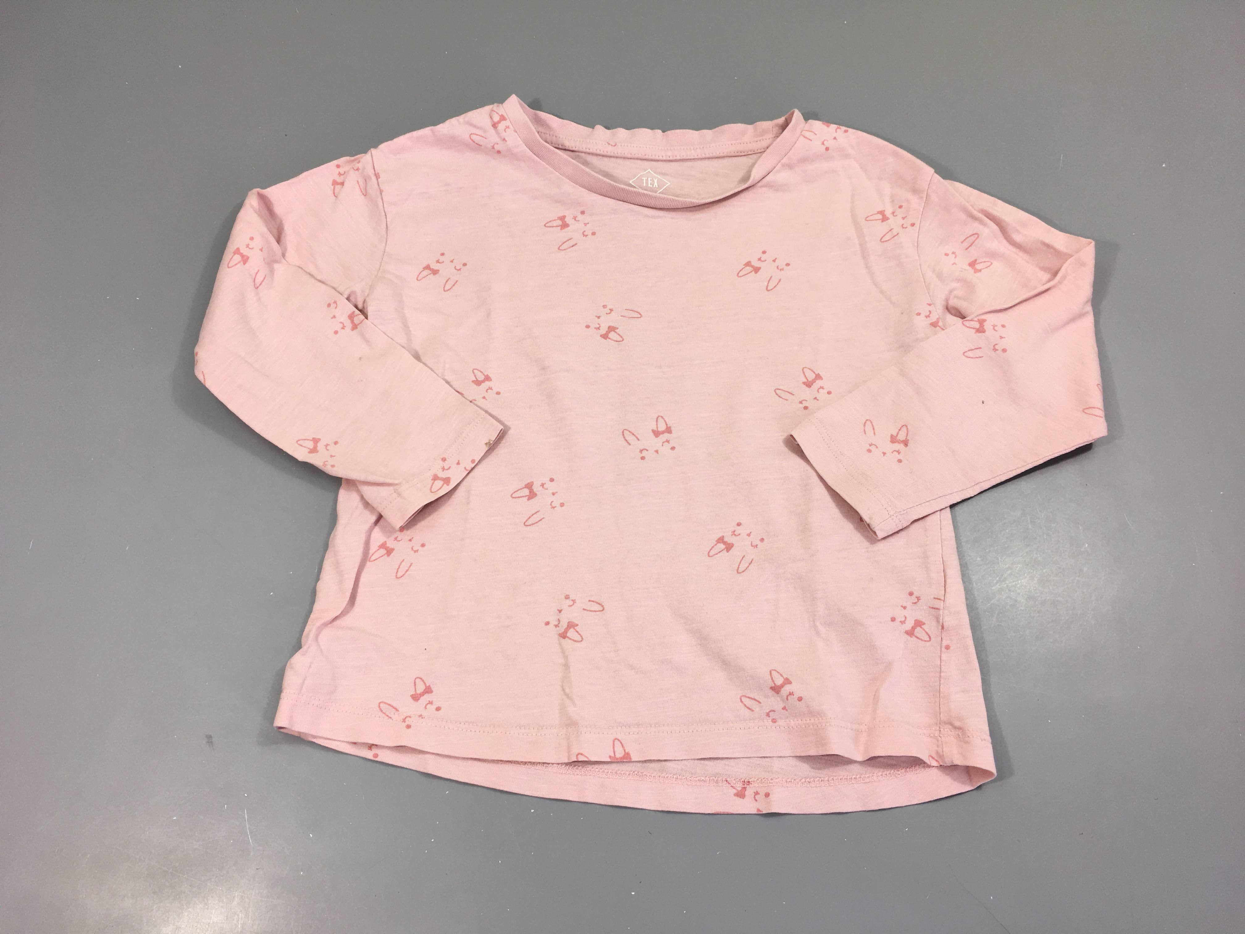 T-shirt m.l rose flammé animaux