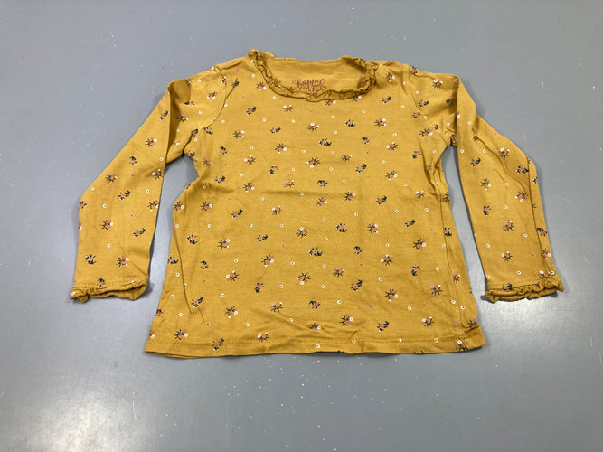 T-shirt m.l moutarde fleurs, moins cher chez Petit Kiwi