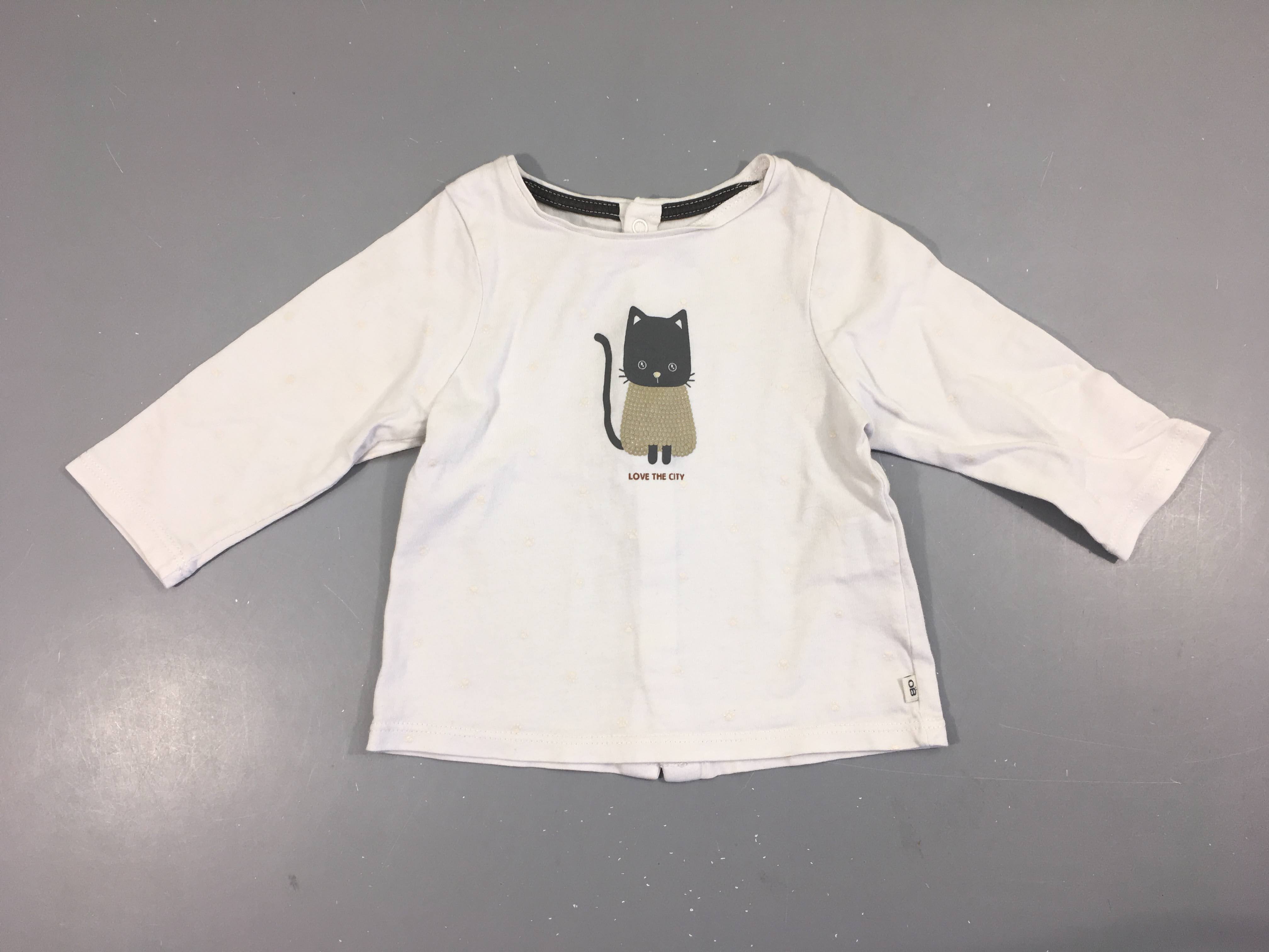 T-shirt m.l blanc chat