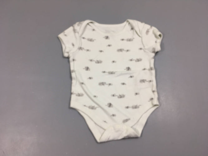Body m.c blanc éléphants, moins cher chez Petit Kiwi